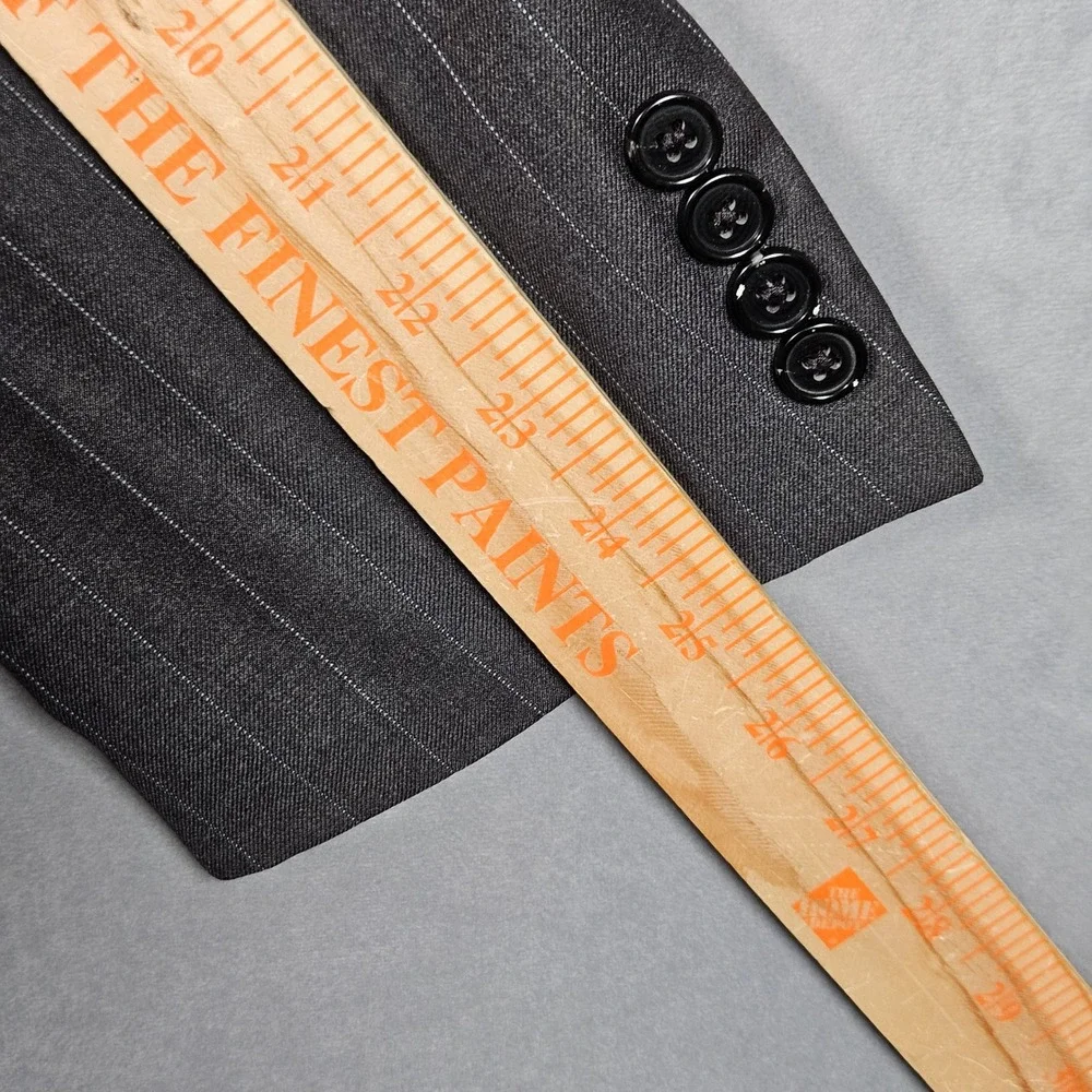 Ermenegildo Zegna Blazer‎ Mens 46R Grey Pinstripe Trofeo Wool Two Button Jacket